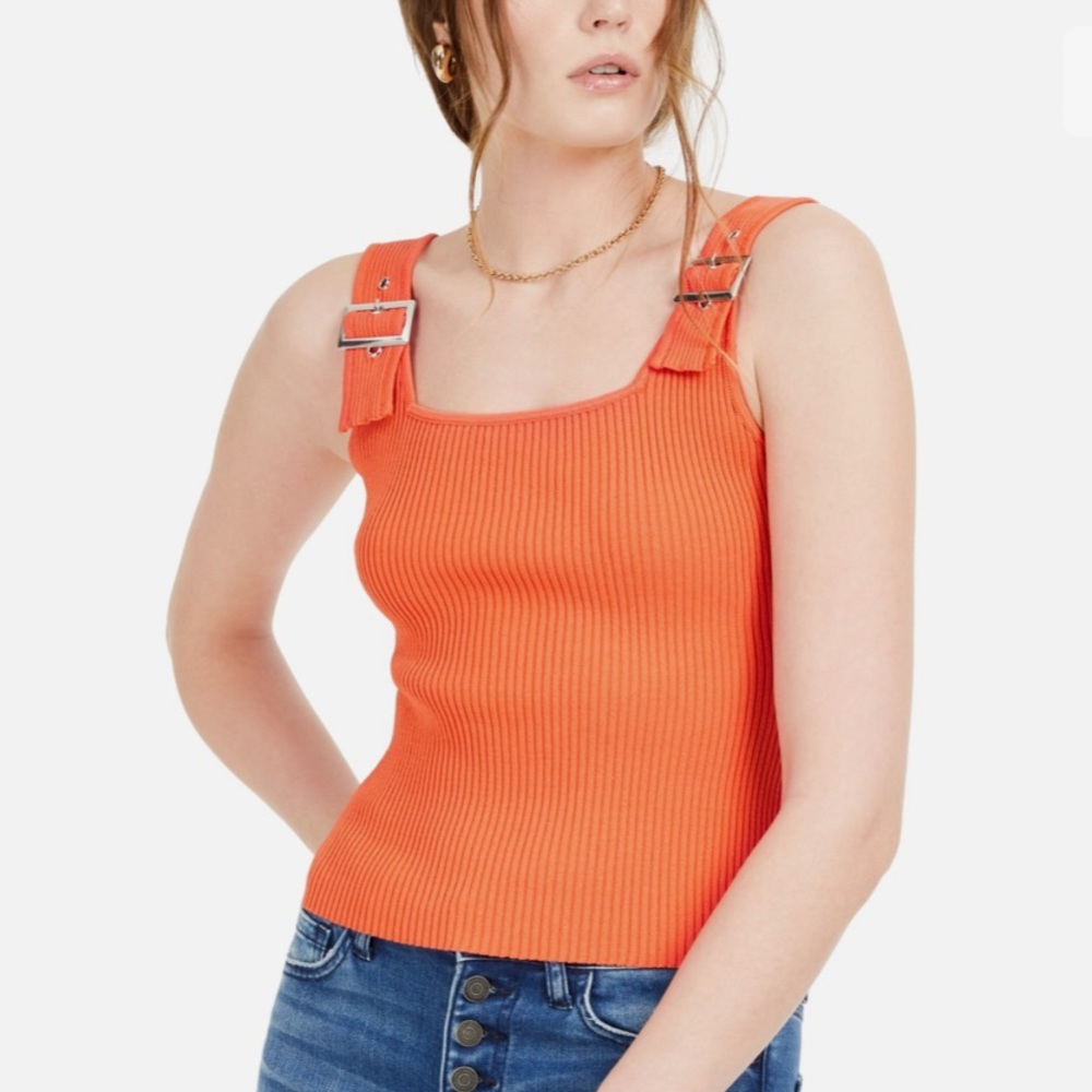 Orange Ribbed Tank